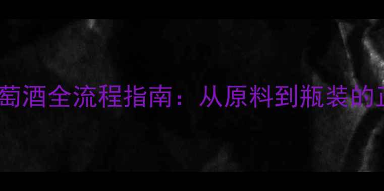 图片 家庭自制干白葡萄酒全流程指南：从原料到瓶装的正确操作与技巧1