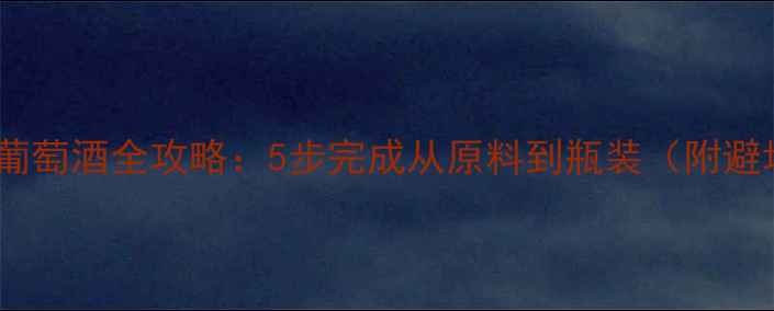 图片 家庭自酿葡萄酒全攻略：5步完成从原料到瓶装（附避坑指南）1