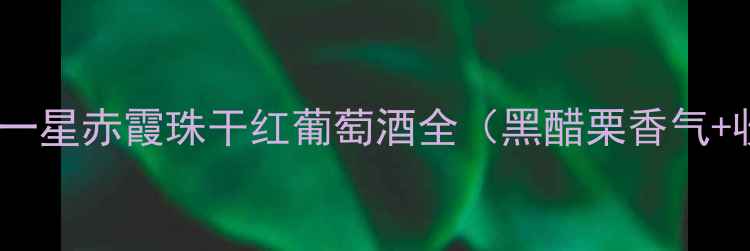 度经典款一星赤霞珠干红葡萄酒全黑醋栗香气收藏价值