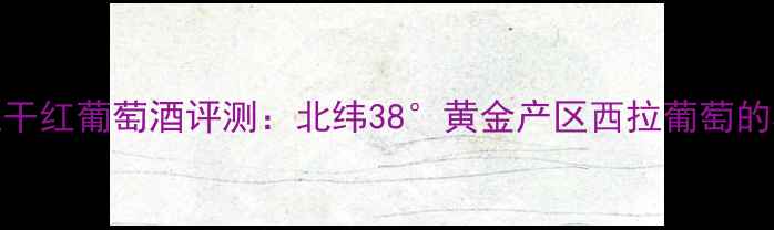 森堡西拉干红葡萄酒评测北纬38黄金产区西拉葡萄的极致演绎