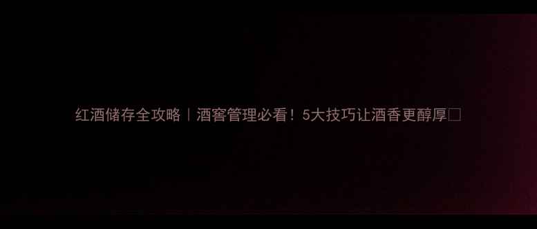 红酒储存全攻略酒窖管理必看5大技巧让酒香更醇厚