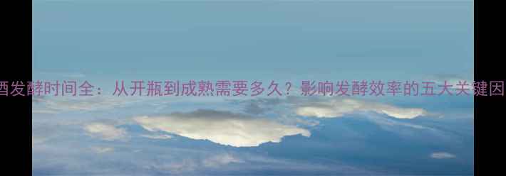 图片 红酒发酵时间全：从开瓶到成熟需要多久？影响发酵效率的五大关键因素2