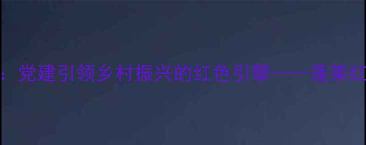 图片 蓬莱红酒协会行业党委：党建引领乡村振兴的红色引擎——蓬莱红酒产业高质量发展报告