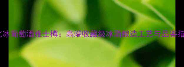 图片 通化冰葡萄酒雅士樽：高端收藏级冰酒酿造工艺与品鉴指南1