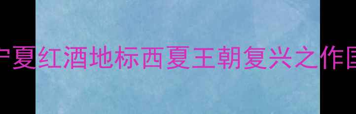 银川摩尔13世酒庄宁夏红酒地标西夏王朝复兴之作国宴同款传奇口感深度