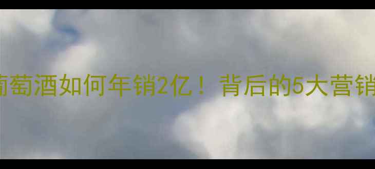 台依湖葡萄酒如何年销2亿背后的5大营销策略