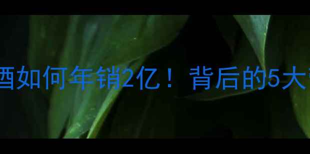 图片 🌟台依湖葡萄酒如何年销2亿！背后的5大营销策略🍷✨2