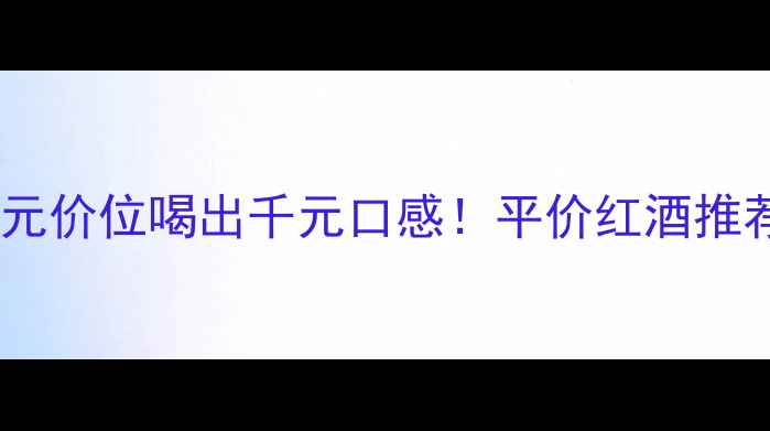 圣哥安赤霞珠干红新版百元价位喝出千元口感平价红酒推荐TOP1适合送礼聚会小酒馆