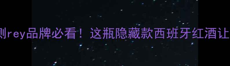 西班牙红酒推荐亲测rey品牌必看这瓶隐藏款西班牙红酒让我喝出高级感